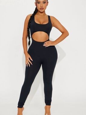FN Black Cutout Jumpsuit Bodycon One Piece Sexy Clubwear NWT SOLD OUT on FN